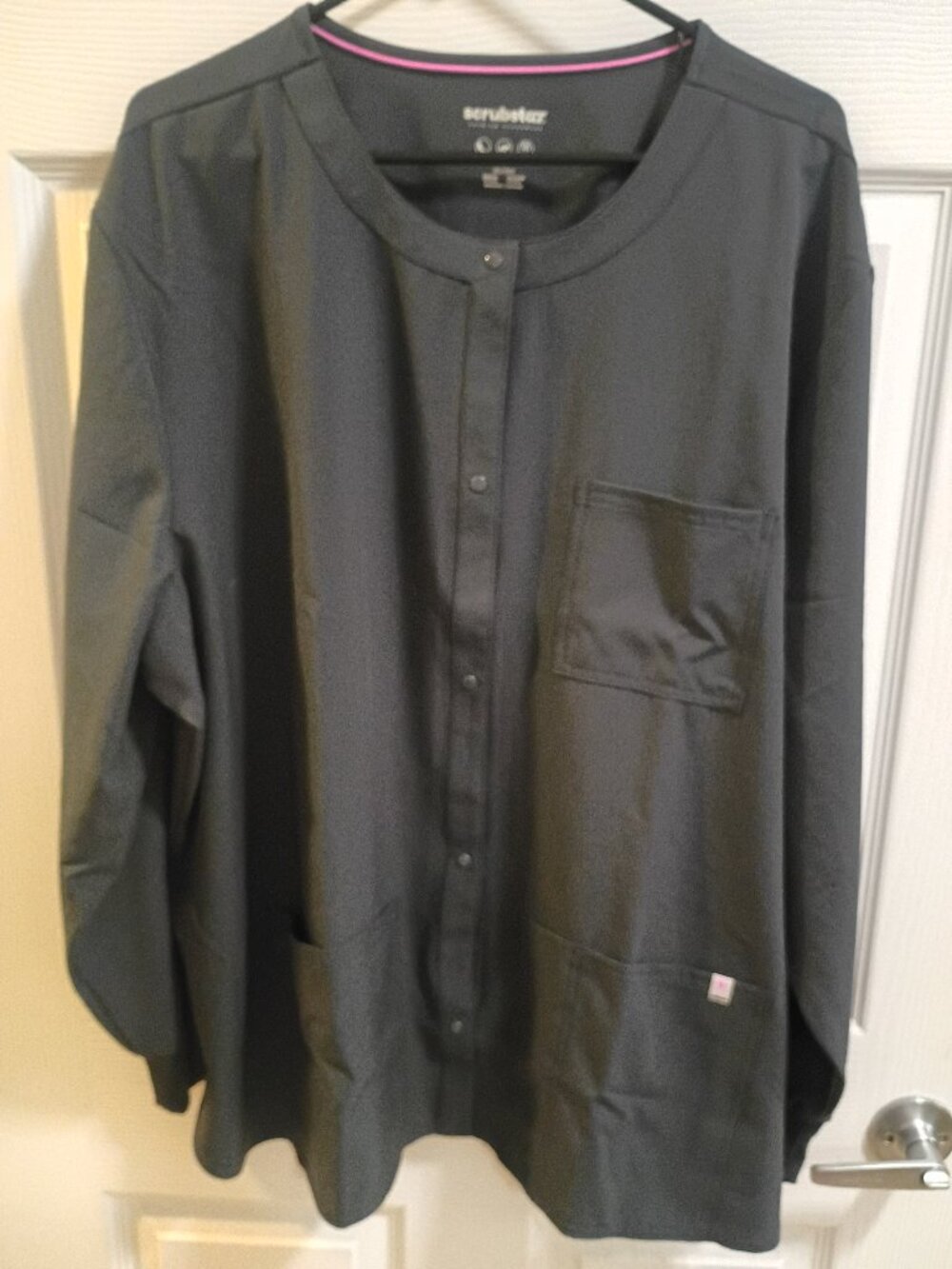 Scrubstar Pewter Gray 3XL Warm Up Jacket with Buttons and Pockets